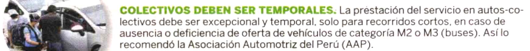 Colectivos deben ser temporales