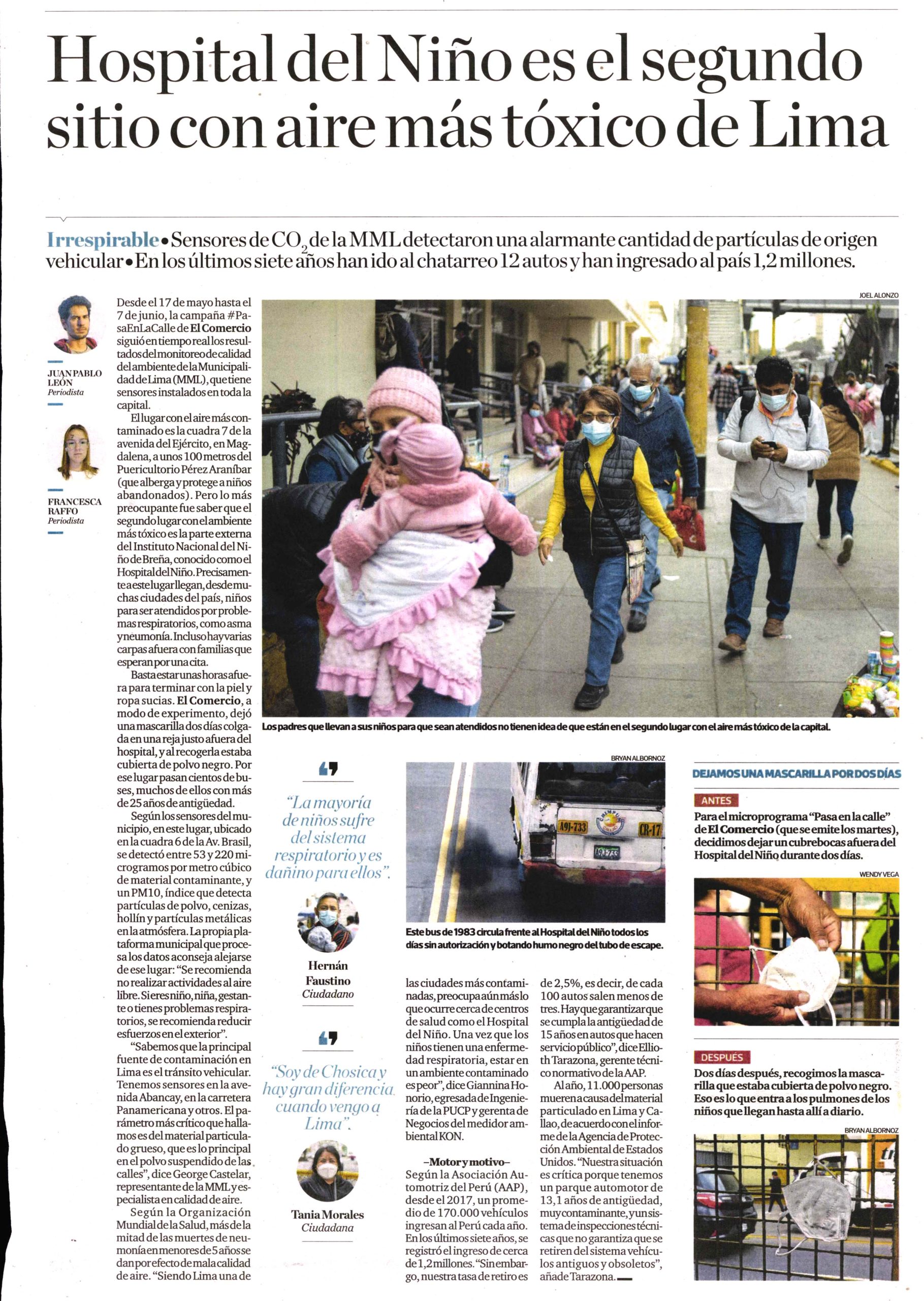 Hospital del Niño es el segundo lugar con el aire más tóxico de Lima: el drama de estos pacientes