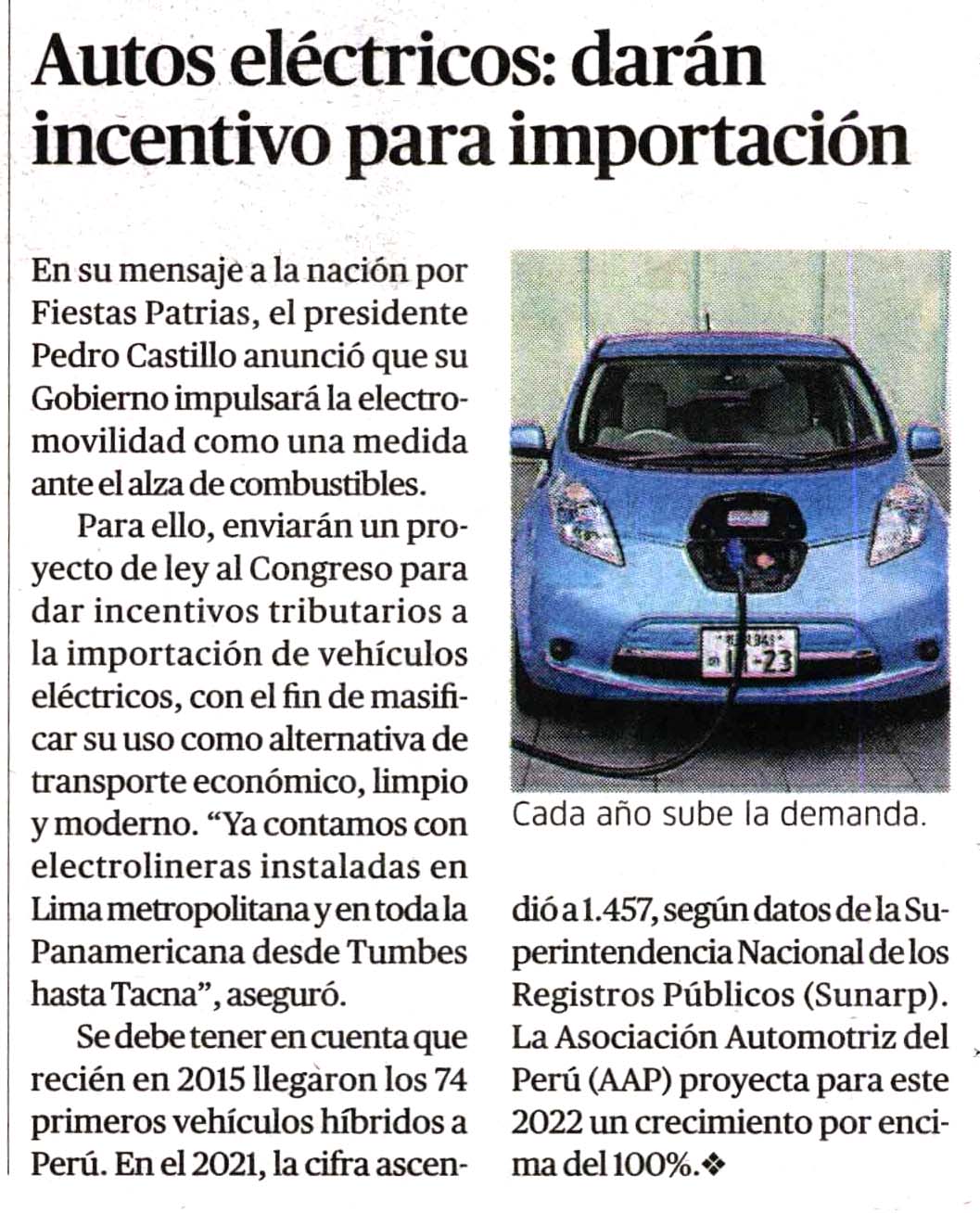 Autos eléctricos: darán incentivo para importación