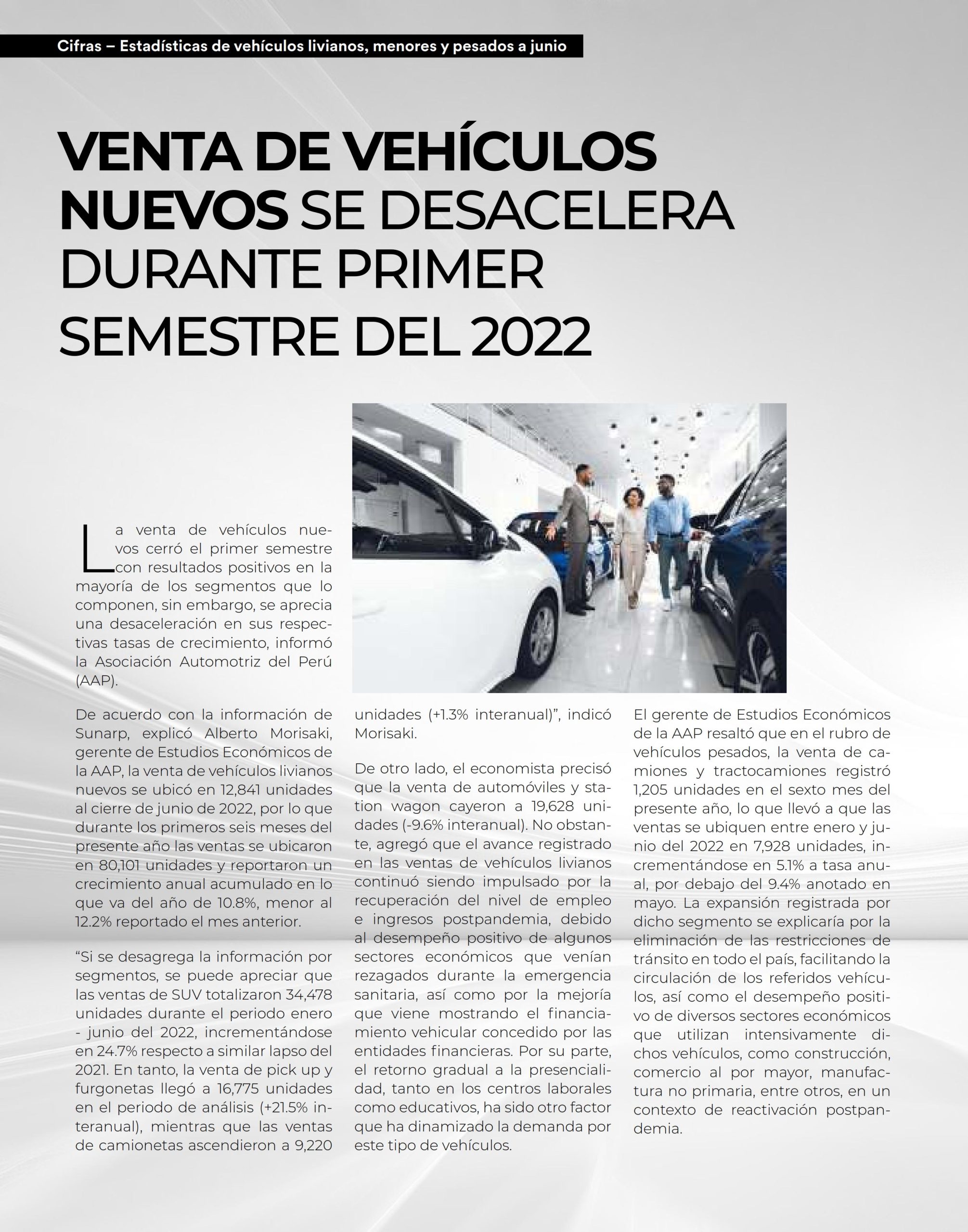 Venta de vehículos nuevos se desacelera durante primer semestre del 2022