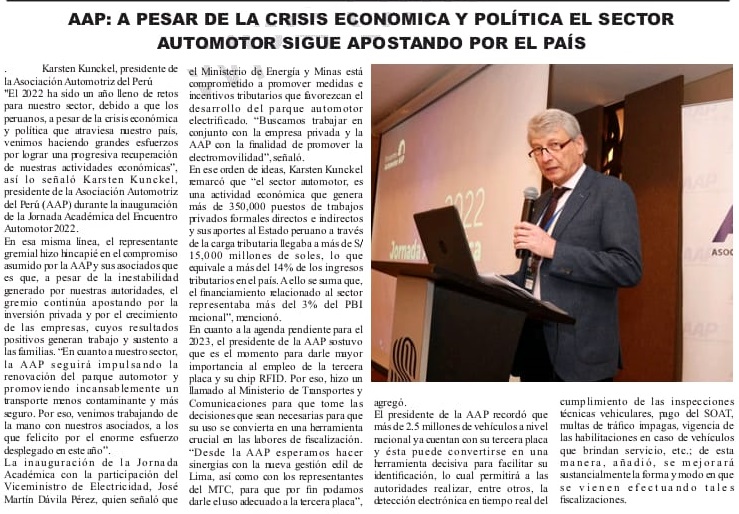 A pesar de la crisis peruana el sector automotor sigue apostando por el país