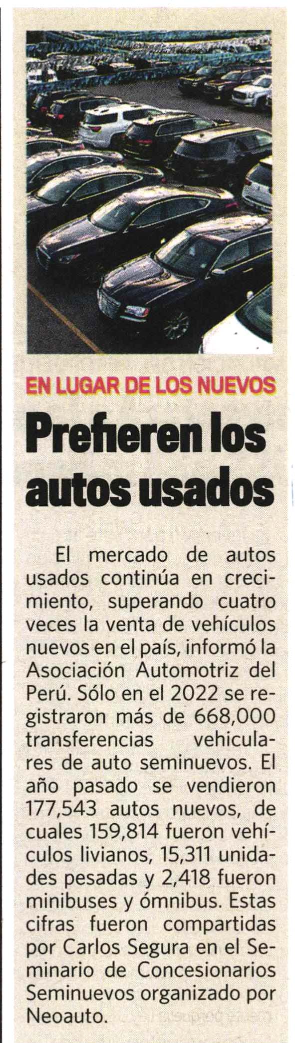 Prefieren los autos usados