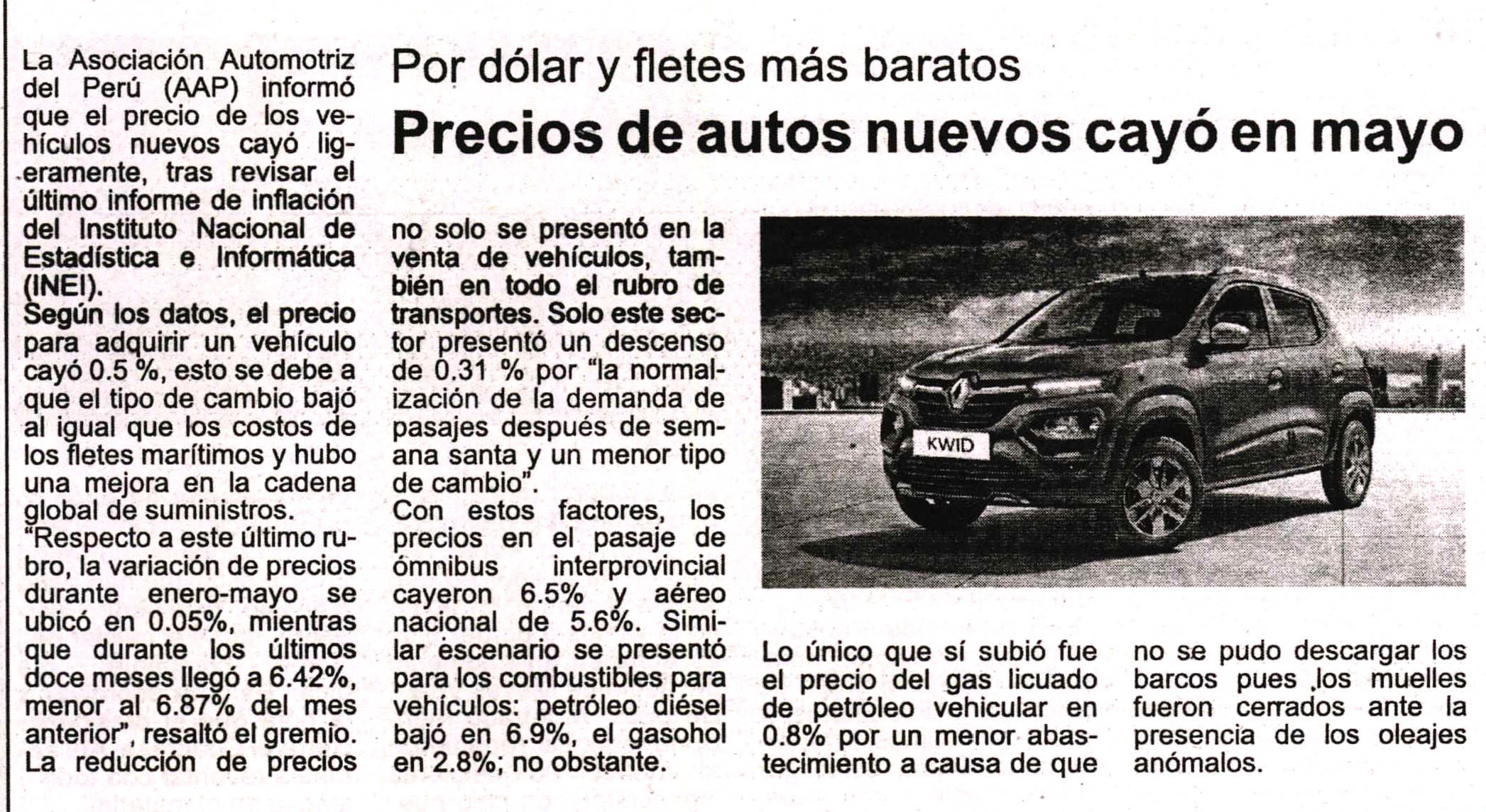 Precios de autos nuevos cayó en mayo