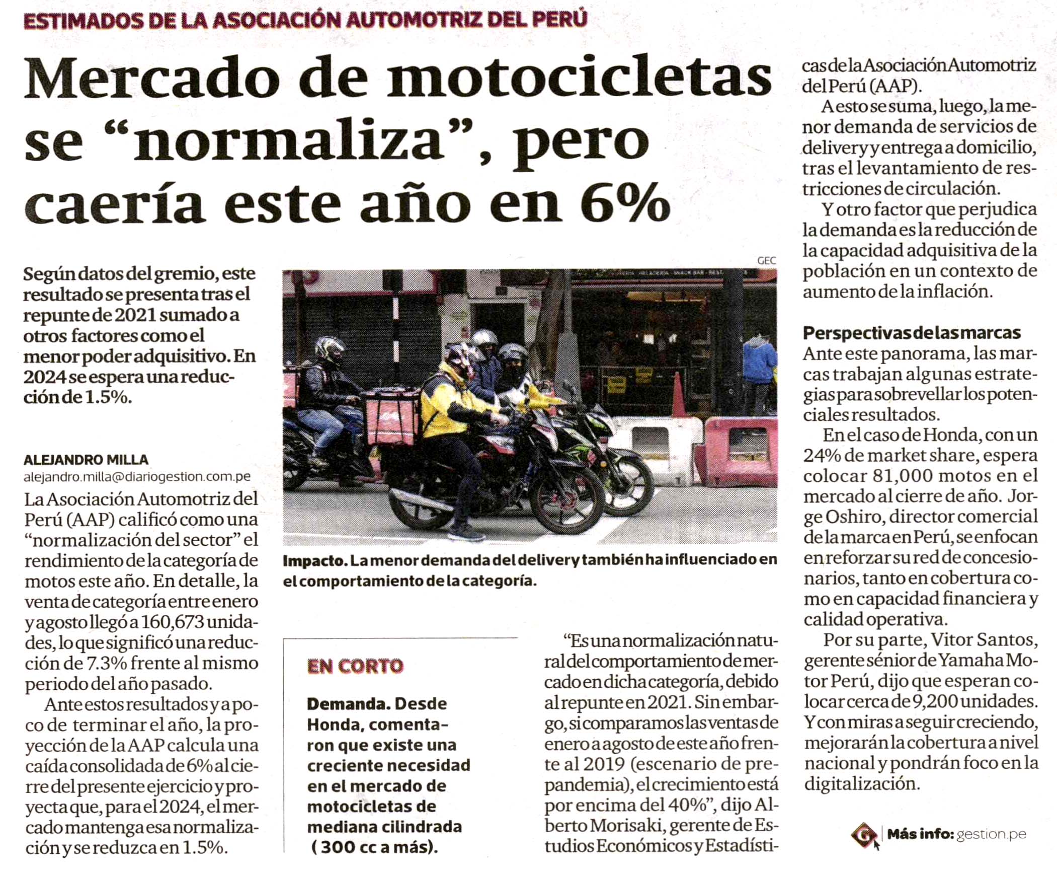 Mercado de motocicletas se “normaliza”, pero caería este año en 6%