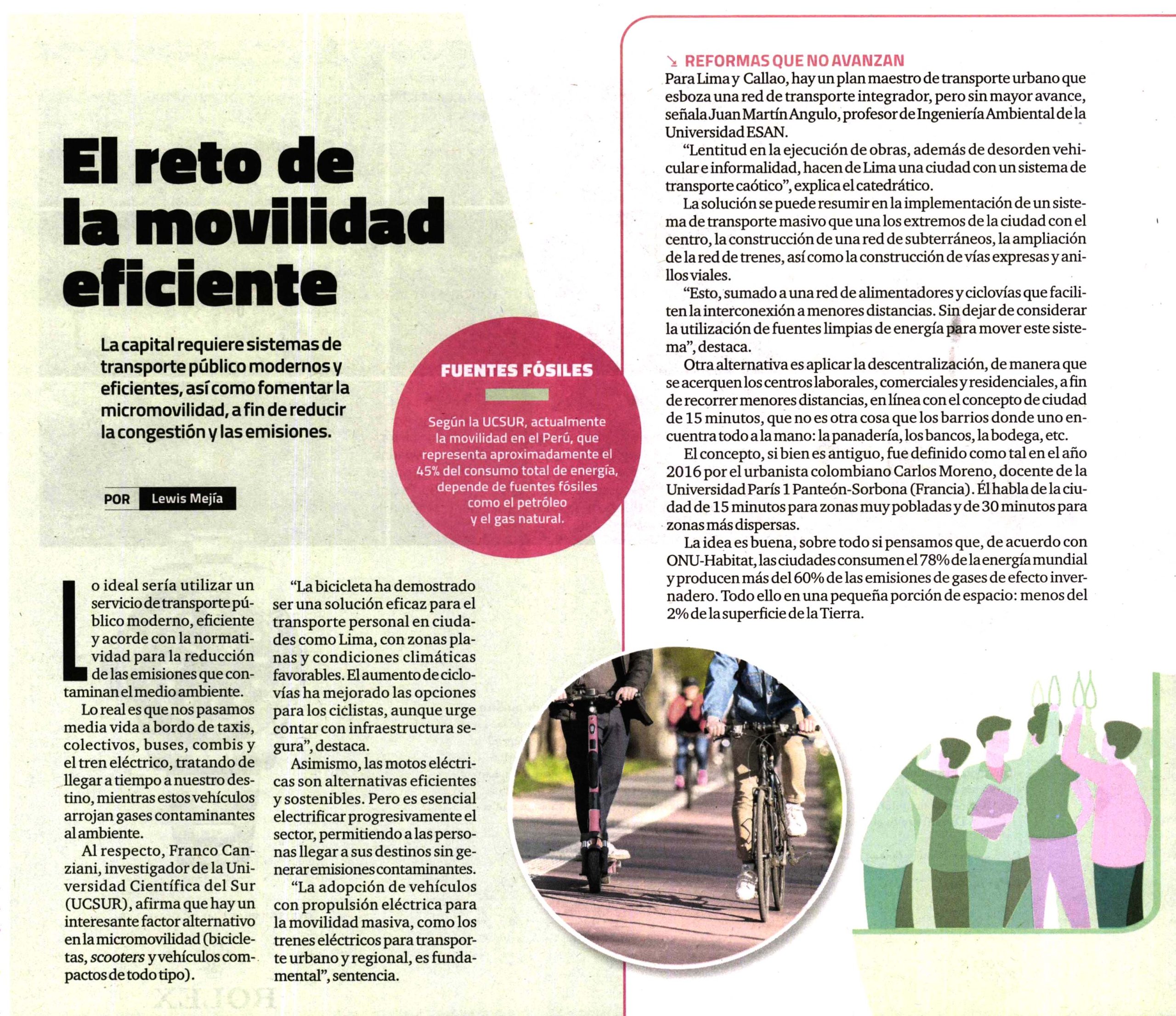 El reto de la movilidad eficiente