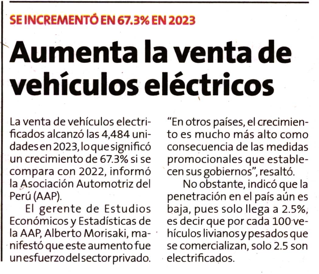 Aumenta la venta de vehículos eléctricos