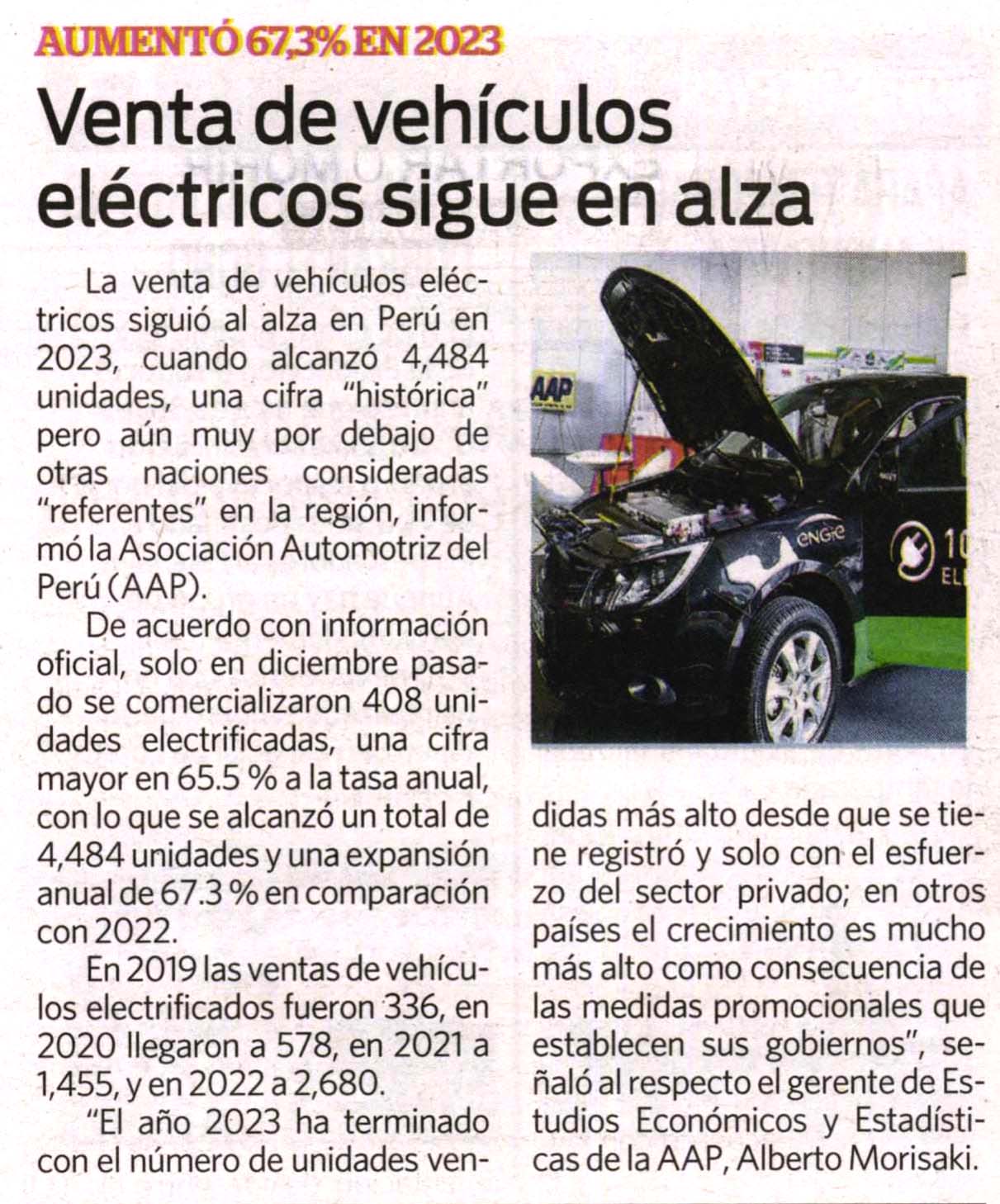 Venta de vehículos eléctricos sigue en alza