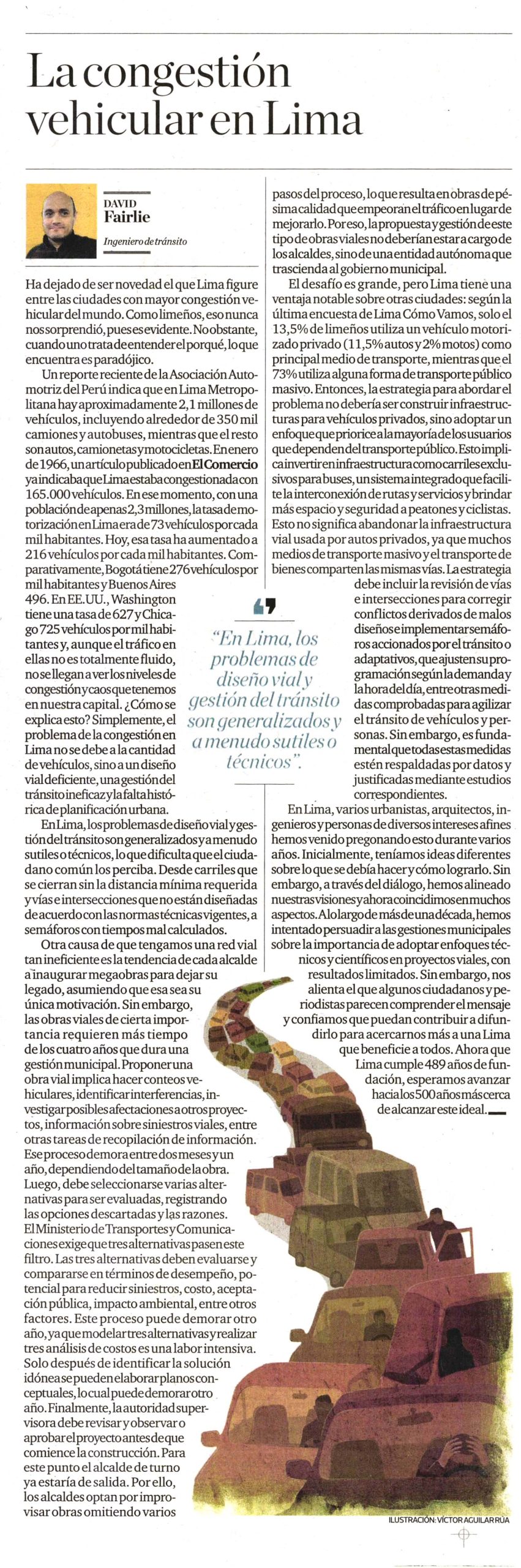 La congestión vehicular en Lima