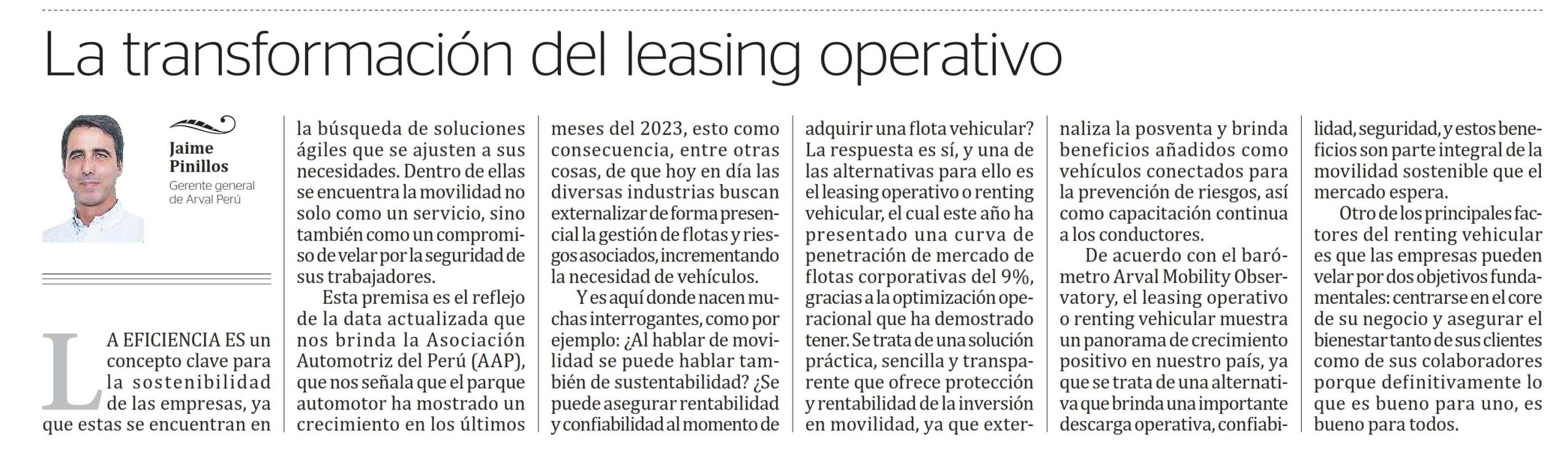 La transformación del leasing operativo