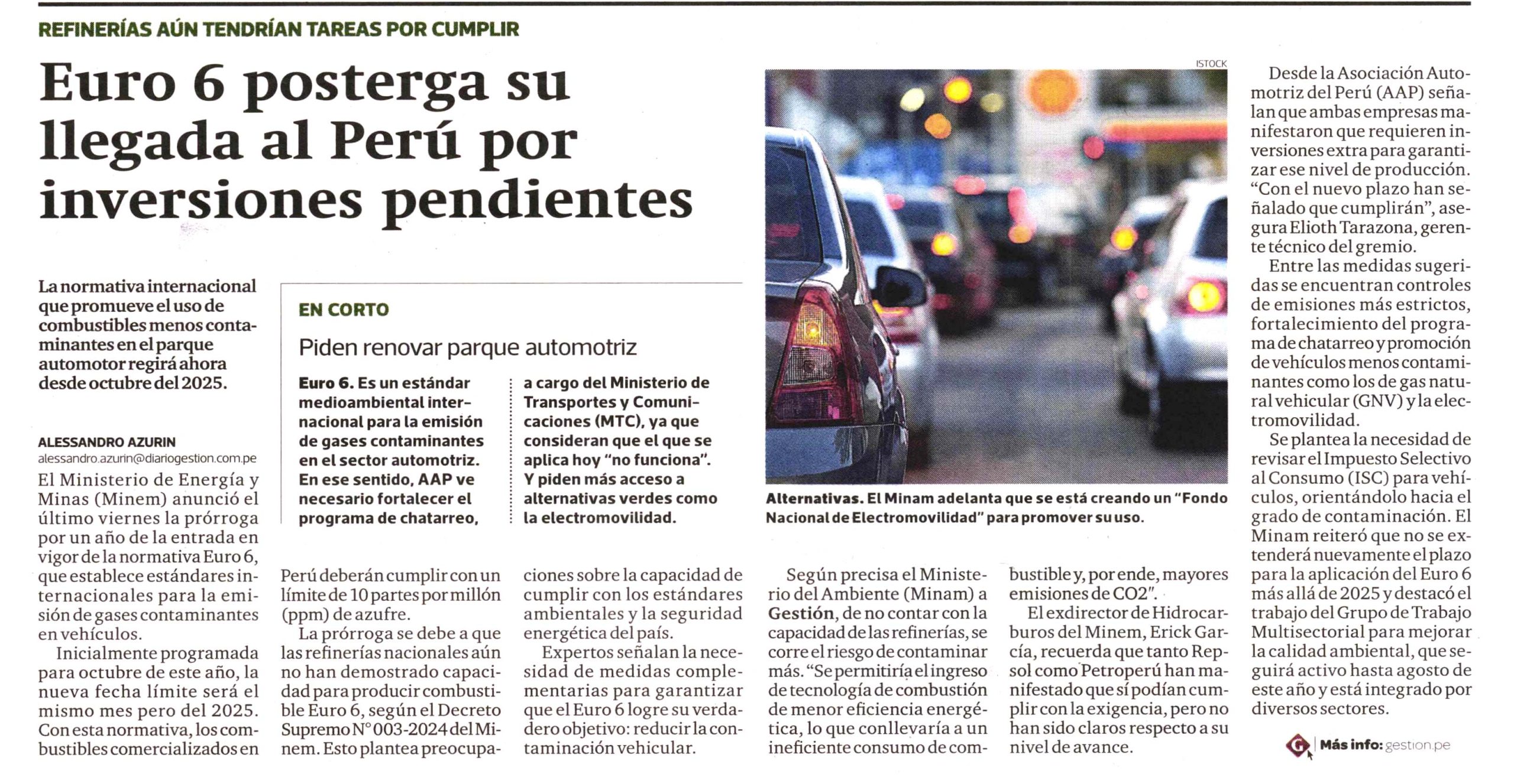 Euro 6 posterga su llegada al Perú por inversiones pendientes