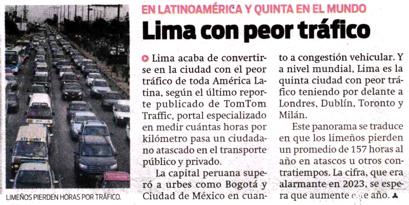 Lima con peor tráfico