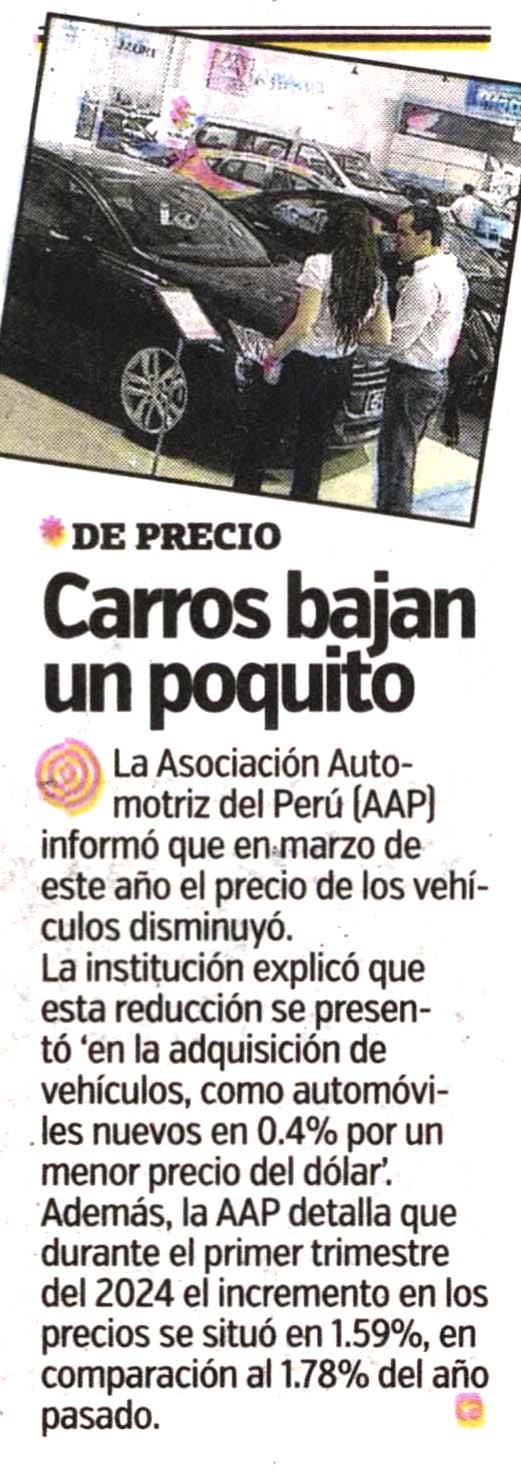 Carros bajan un poquito