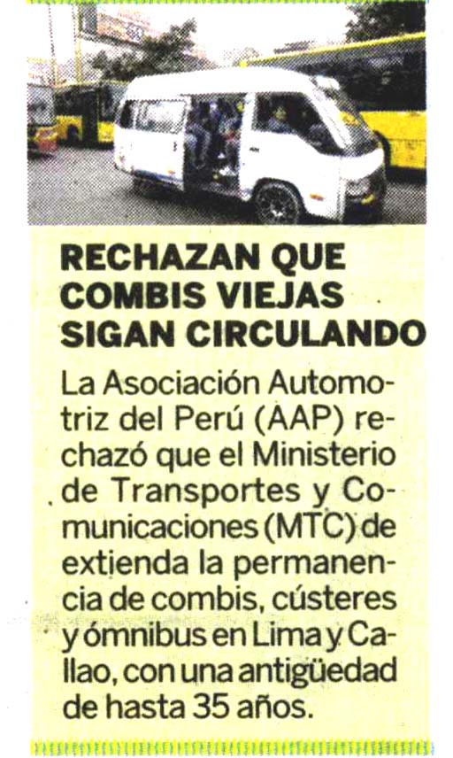 Rechazan que combis viejas sigan circulando