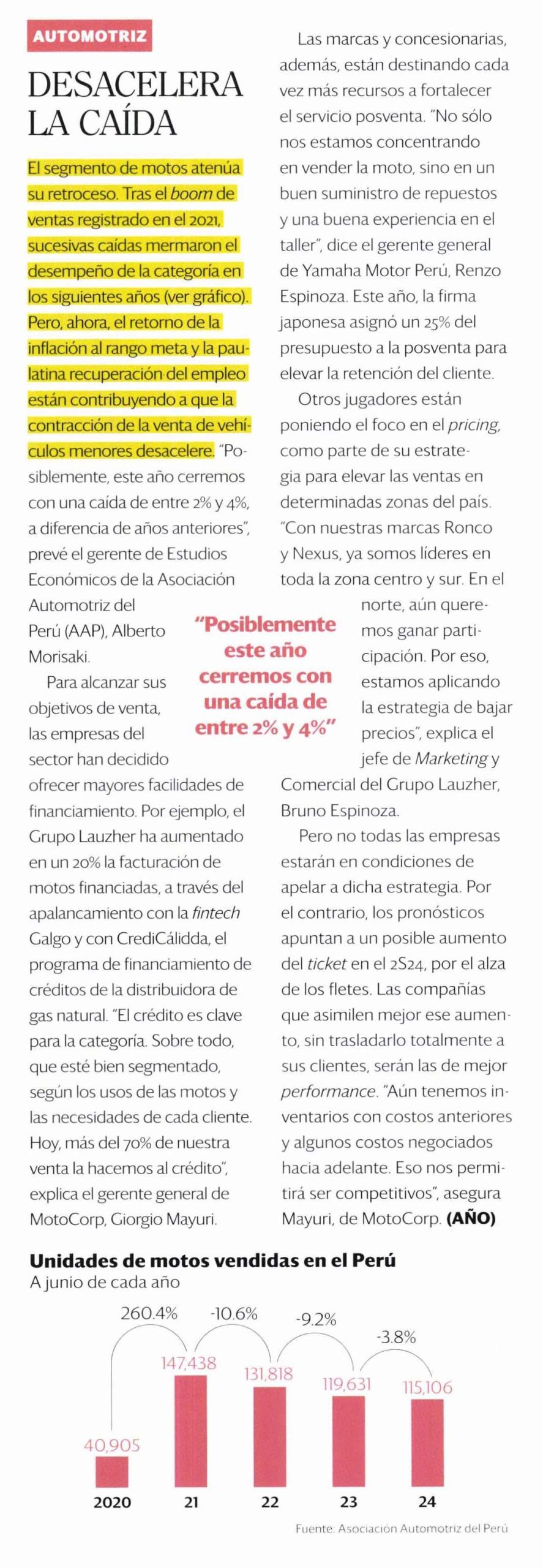 Desacelera la caída