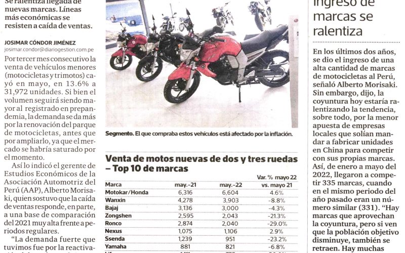 Venta de motocicletas se da ahora más por renovación de unidades
