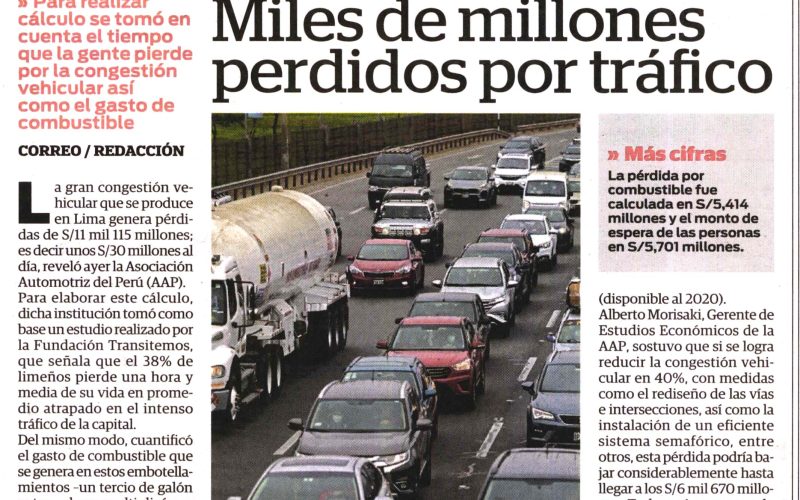 Miles de millones perdidos por el tráfico
