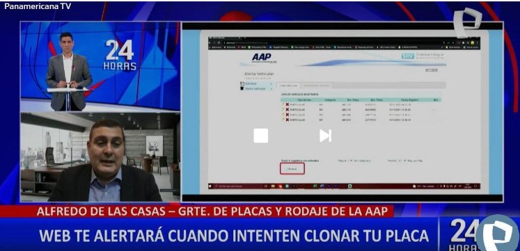 Alfredo De Las Casas brinda detalles del sistema Alerta Vehicular en 24 Horas