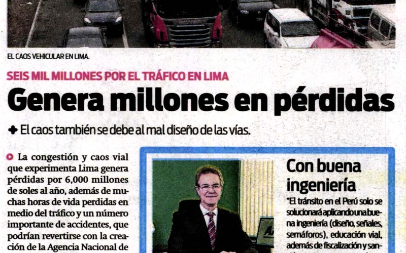 Seis mil millones por el tráfico en Lima