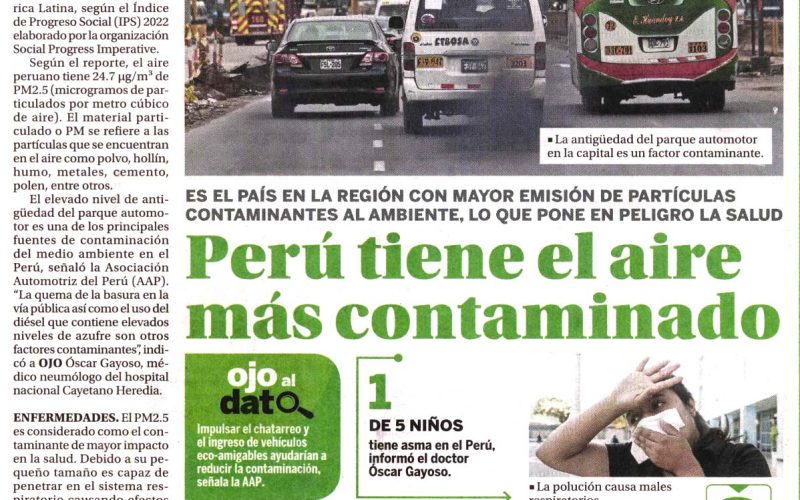 Perú tiene el aire más contaminado