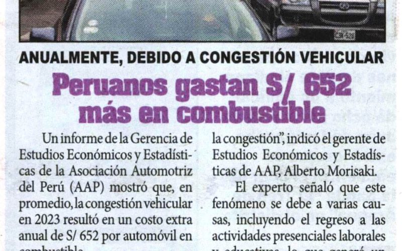 Peruanos gastan S/ 652 más en combustible