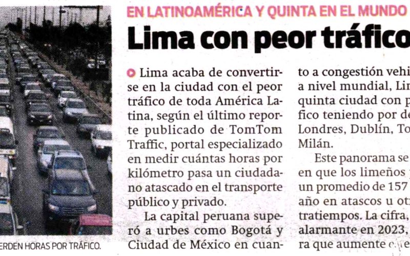 Lima con peor tráfico