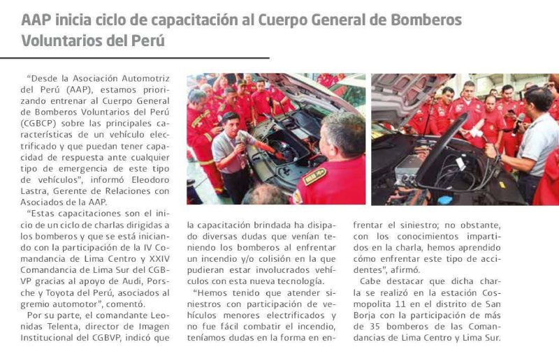 AAP inicia ciclo de capacitación al Cuerpo General de Bomberos Voluntarios del Perú.