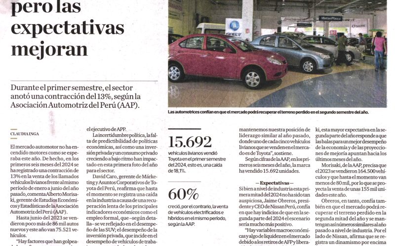 Venta de autos no despunta, pero las expectativas mejoran