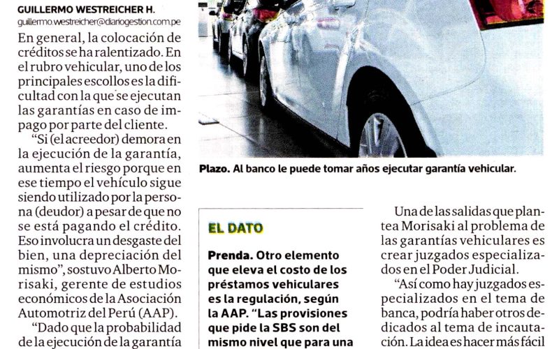 Créditos vehiculares se encarecen por lenta ejecución de garantías
